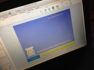 Presentation slide shown on a screen during the demonstration