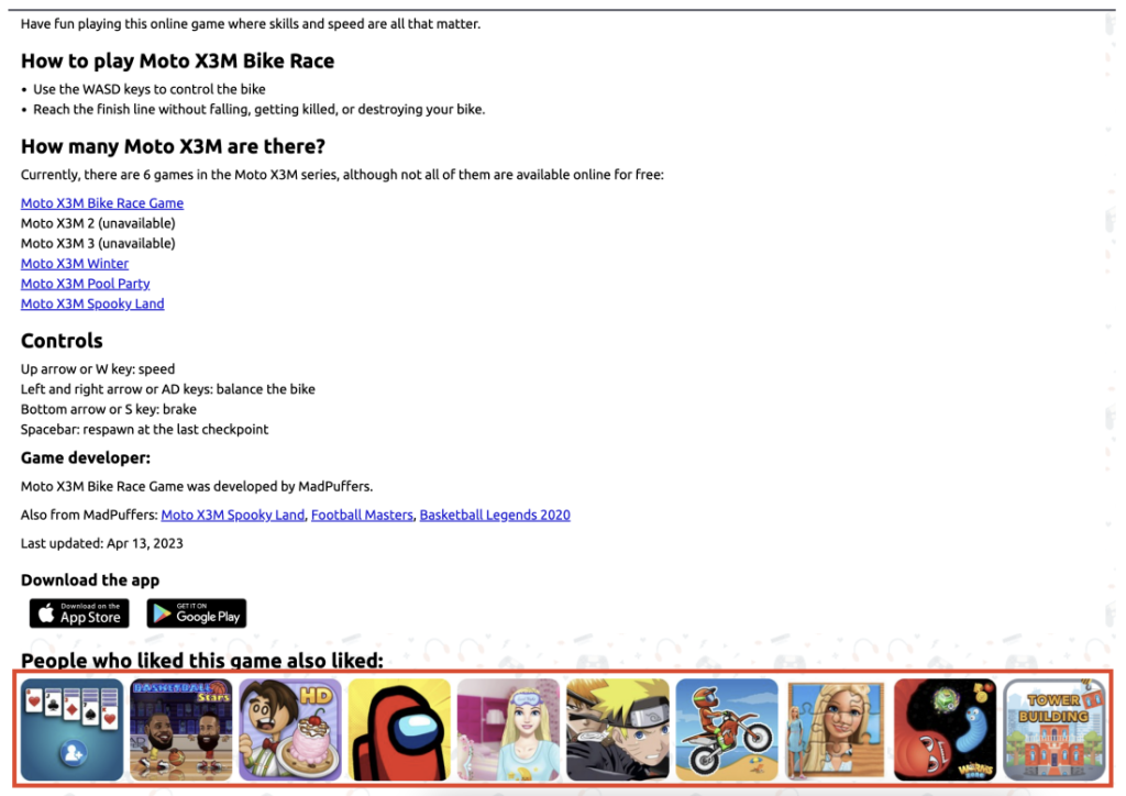 Web interface of the Reludi recommender system