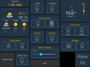 openHAB user interface with weather and room controls